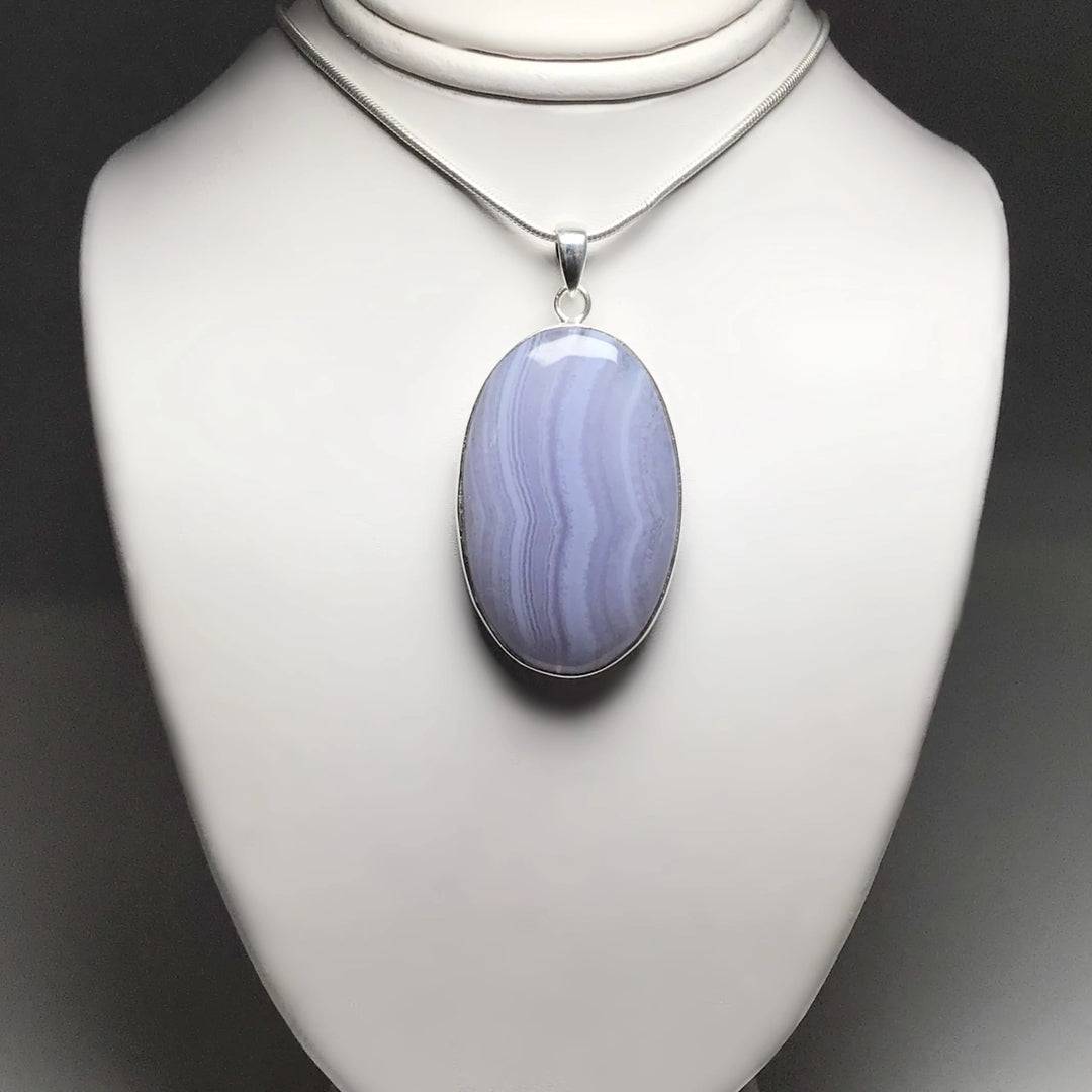 Blue Lace Agate Pendant - Rocks and Gems Canada