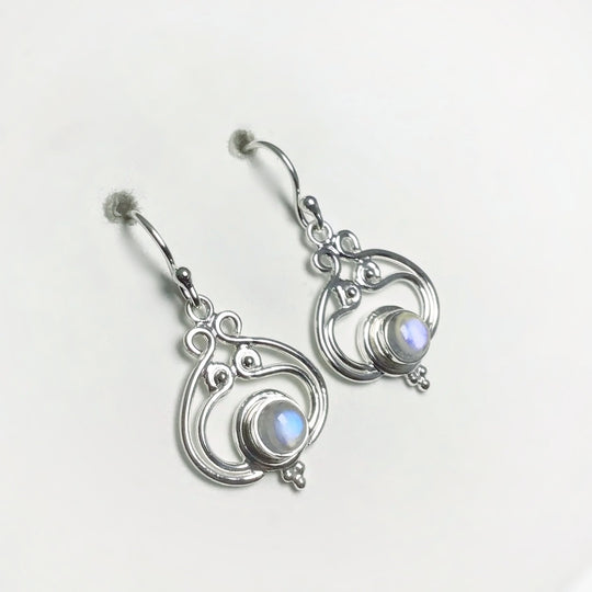 Rainbow Moonstone Dangle Earrings - Rocks and Gems Canada