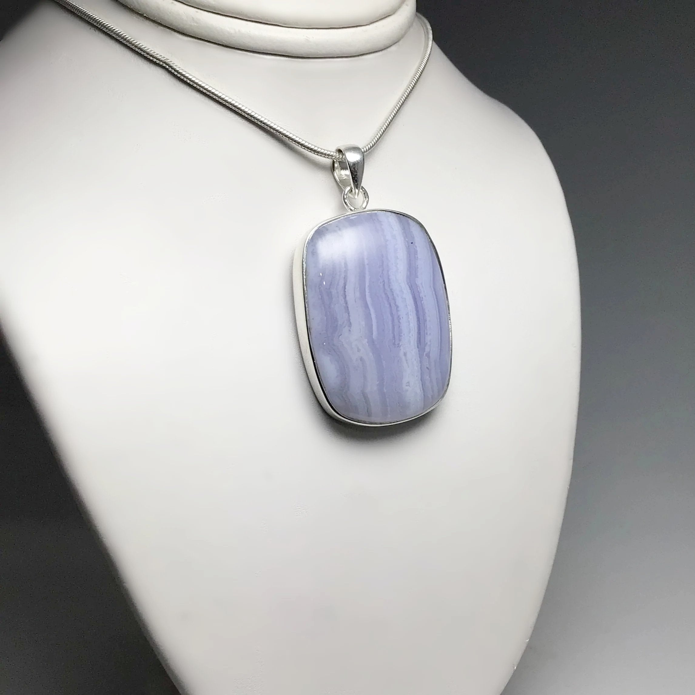 Blue Lace Agate Pendant - Rocks and Gems Canada