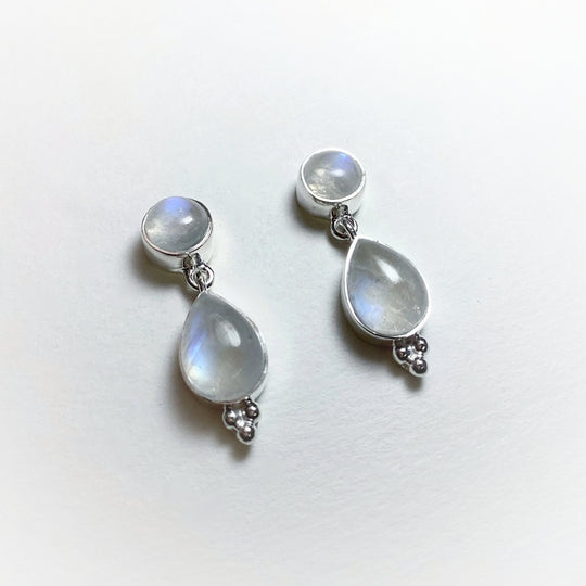 Rainbow Moonstone Stud Earrings - Rocks and Gems Canada