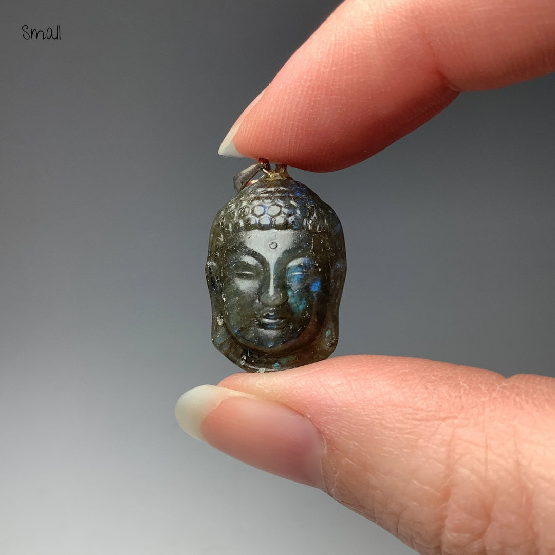 Labradorite Buddha Head Pendant - Rocks and Gems Canada