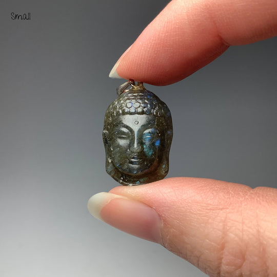 Labradorite Buddha Head Pendant - Rocks and Gems Canada