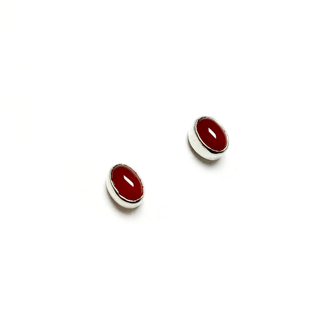 Carnelian Agate Stud Earrings - Rocks and Gems Canada