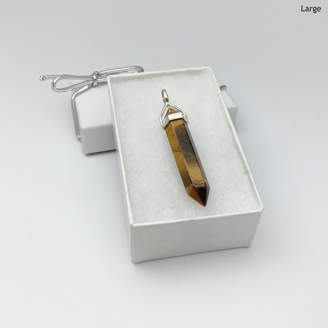 Gold Tiger Eye Double Terminated Point Pendant - Rocks and Gems Canada