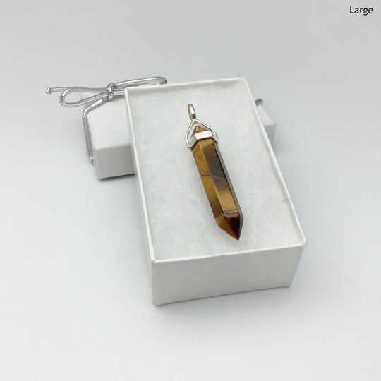 Gold Tiger Eye Double Terminated Point Pendant - Rocks and Gems Canada