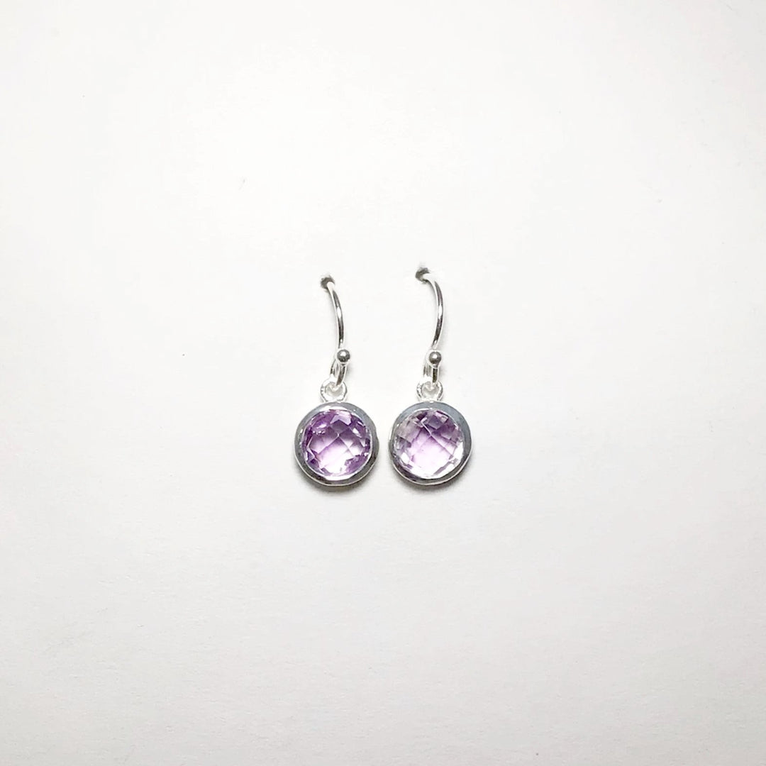 Amethyst Faceted Dangle Earrings - Rocks and Gems Canada
