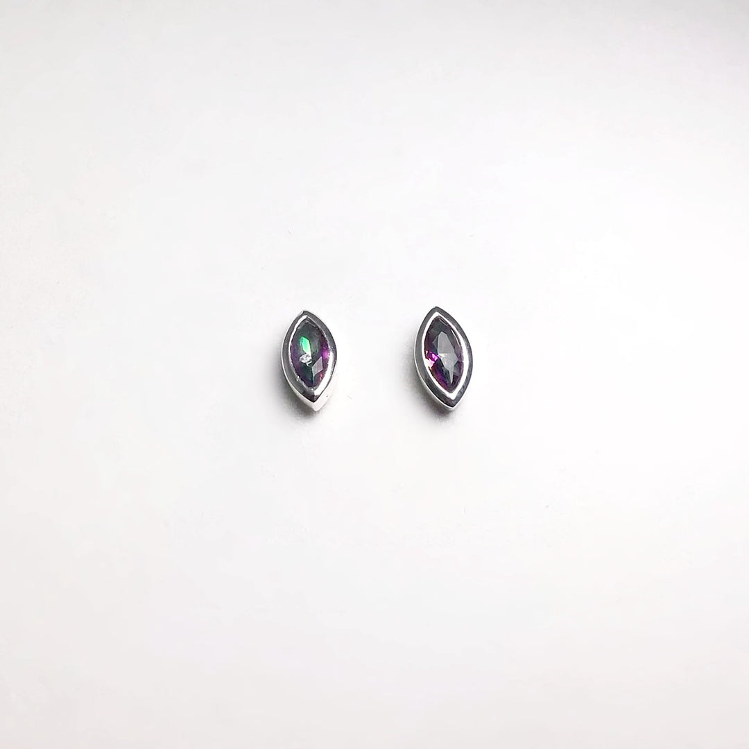 Mystic Topaz Stud Earrings - Rocks and Gems Canada