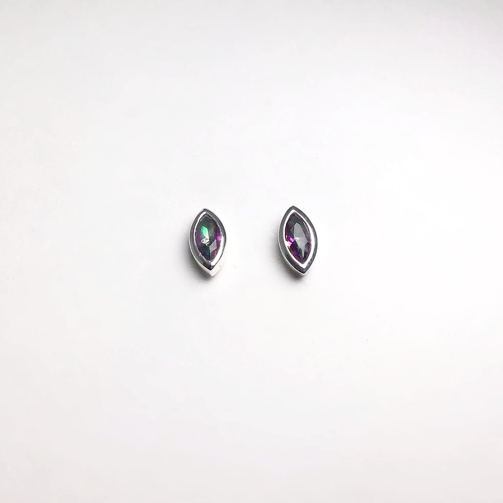 Mystic Topaz Stud Earrings - Rocks and Gems Canada