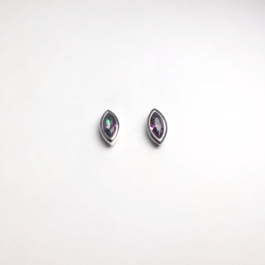 Mystic Topaz Stud Earrings - Rocks and Gems Canada