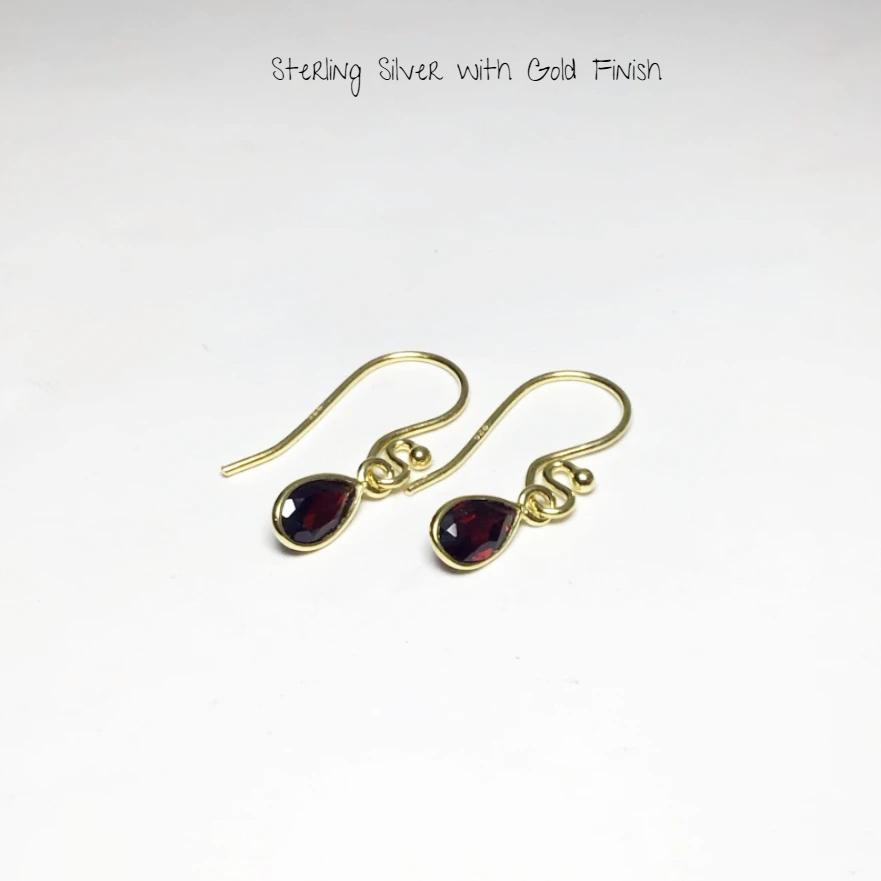 Garnet Dangle Earrings - Rocks and Gems Canada
