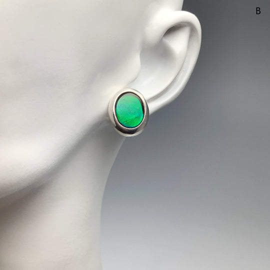 Alberta Ammolite Stud Earrings - Rocks and Gems Canada