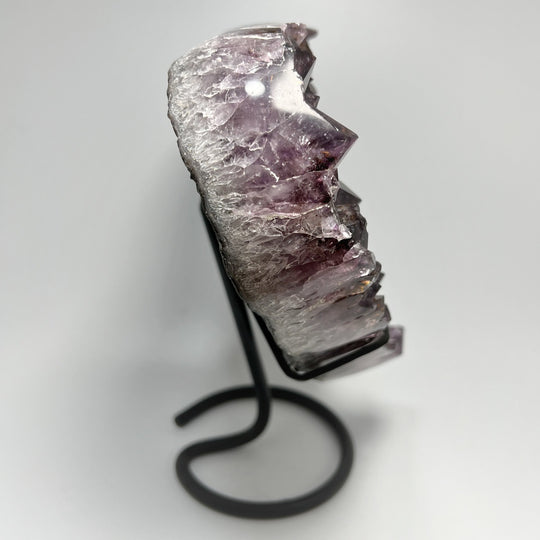 Large Amethyst Druze Cluster Heart On Stand - Rocks and Gems Canada