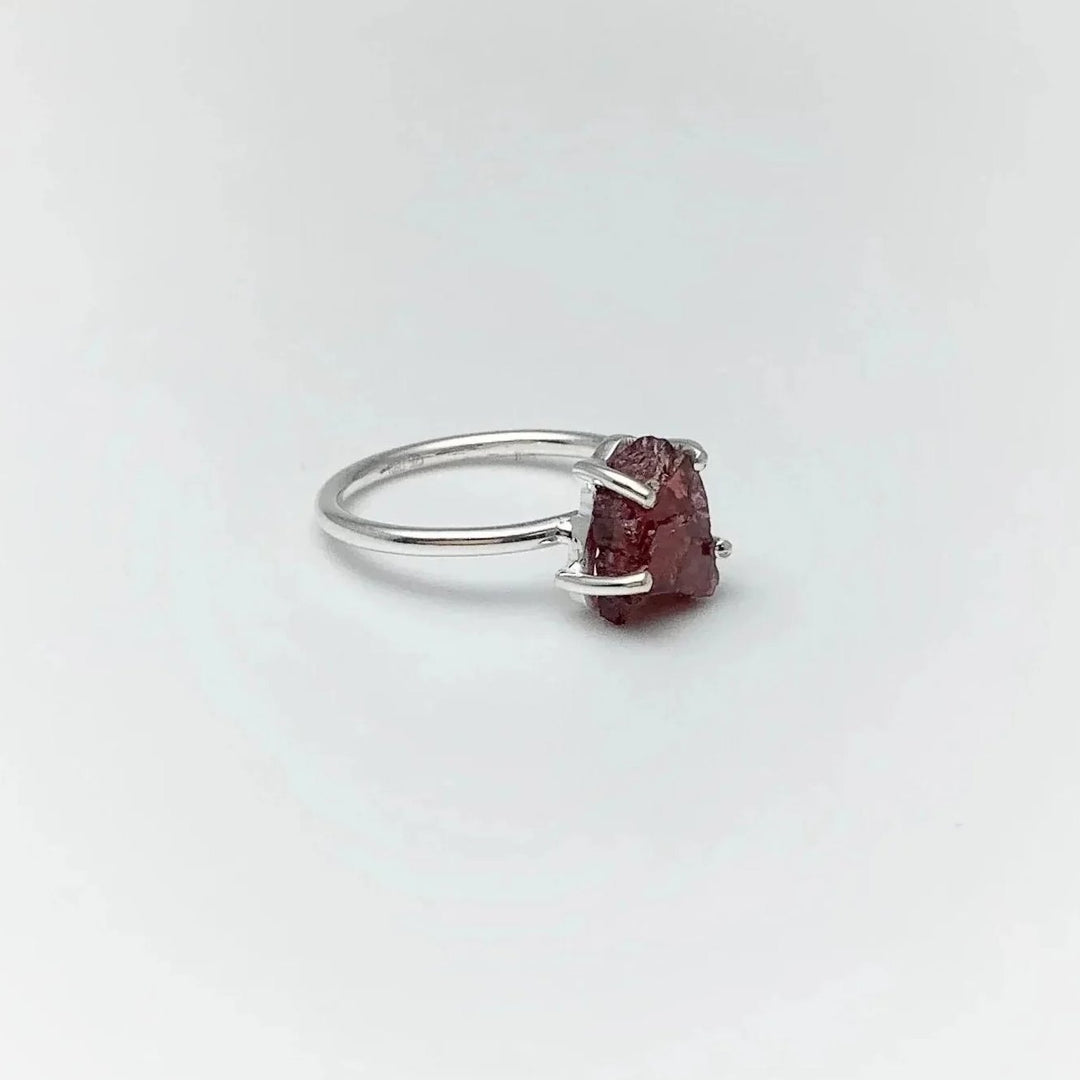 Raw Garnet Ring - Rocks and Gems Canada