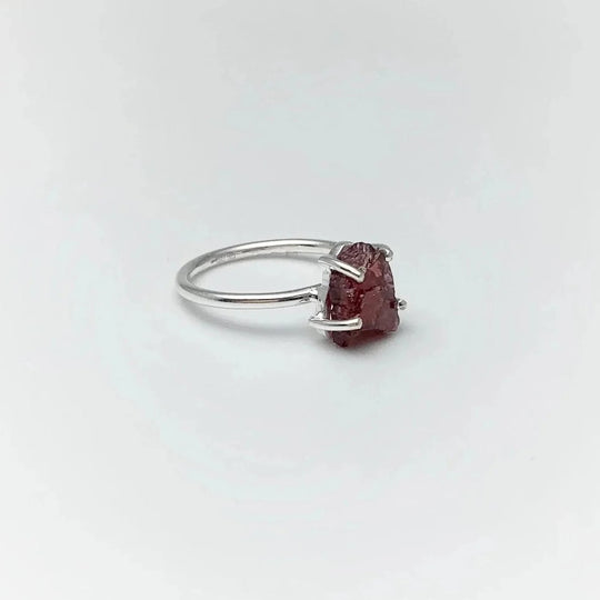 Raw Garnet Ring - Rocks and Gems Canada