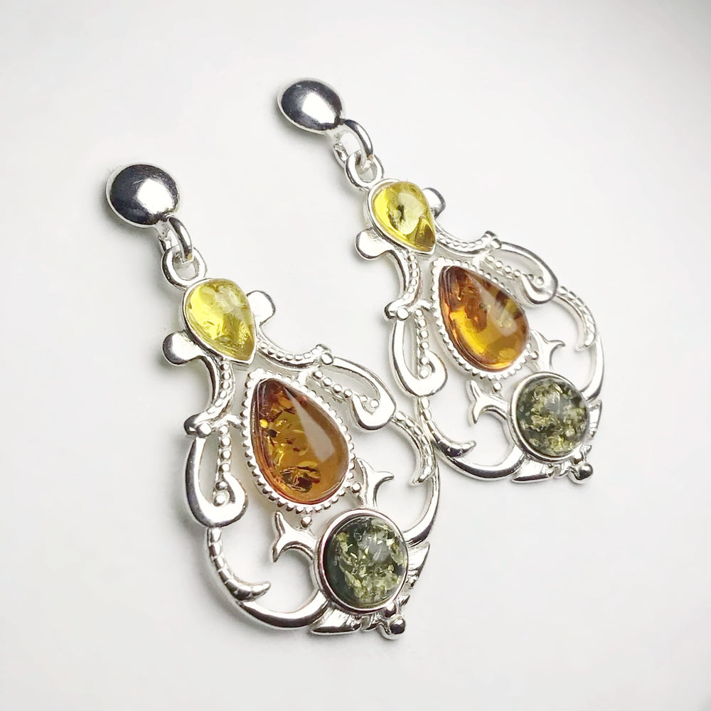 Mixed Amber Stud Earrings - Rocks and Gems Canada