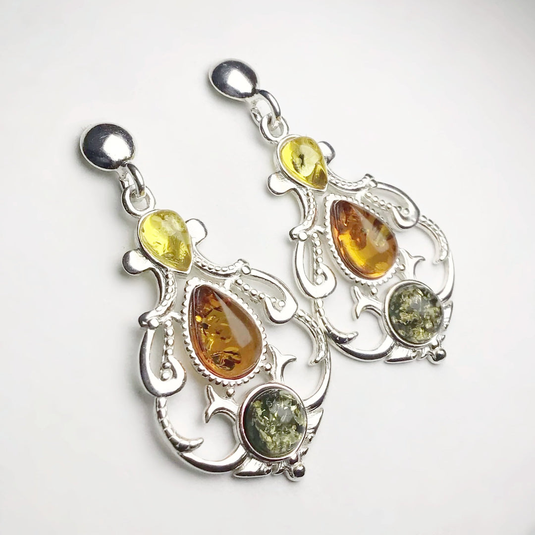 Mixed Amber Stud Earrings - Rocks and Gems Canada
