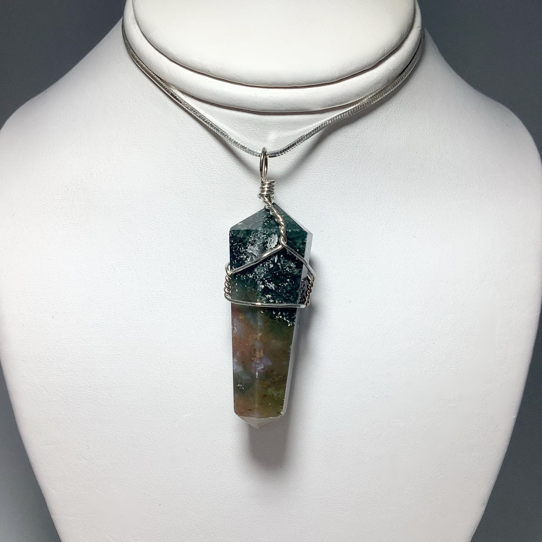 Wire Wrapped Indian Agate Pendant - Rocks and Gems Canada