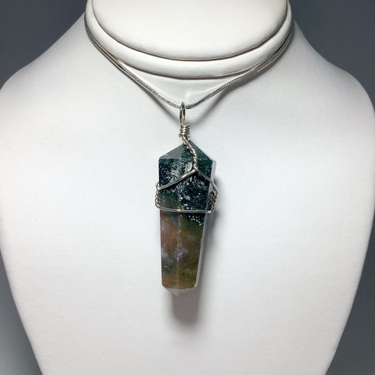 Wire Wrapped Indian Agate Pendant - Rocks and Gems Canada