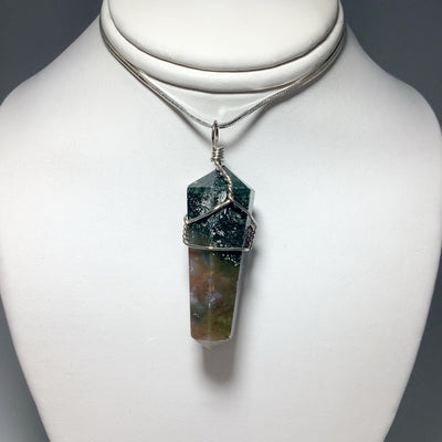 Wire Wrapped Indian Agate Pendant