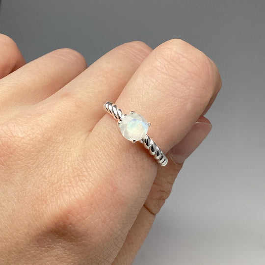 Rainbow Moonstone Ring - Rocks and Gems Canada
