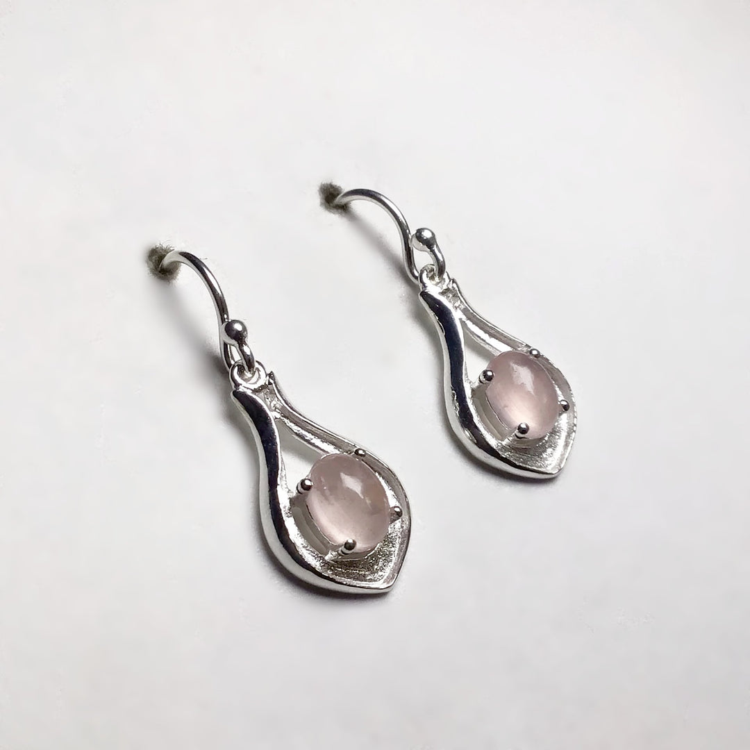 Rose Quartz Dangle Earrings - Rocks and Gems Canada