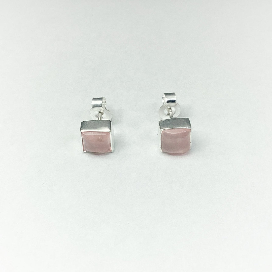 Rose Quartz Stud Earrings - Rocks and Gems Canada
