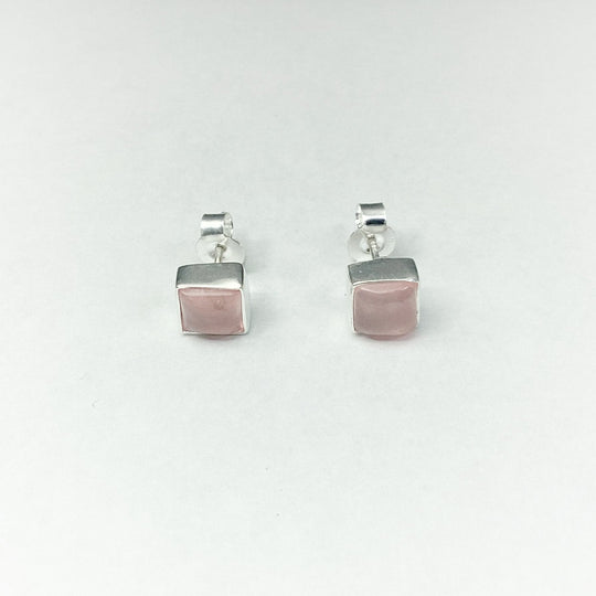 Rose Quartz Stud Earrings - Rocks and Gems Canada