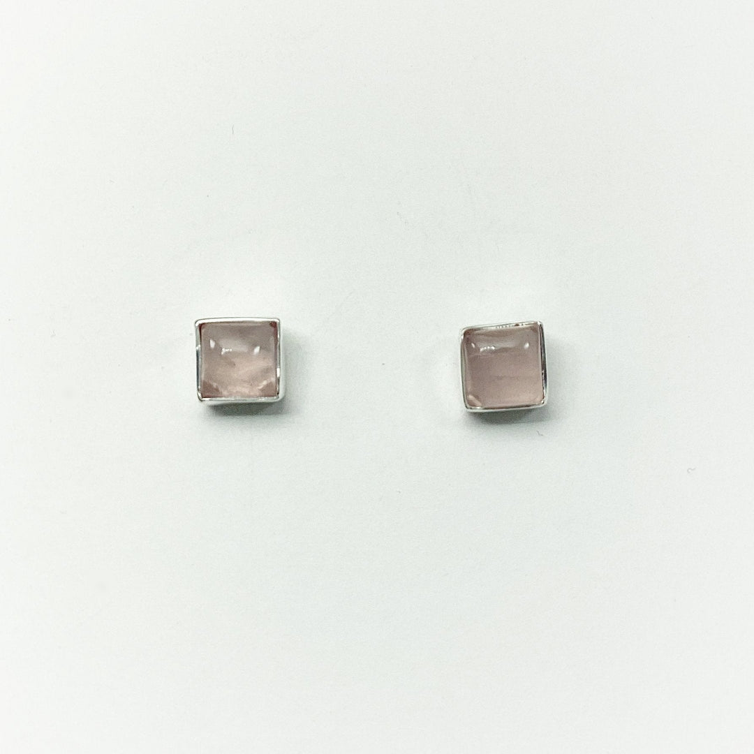 Rose Quartz Stud Earrings - Rocks and Gems Canada