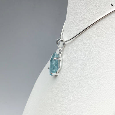 Raw Aquamarine Pendant at $125