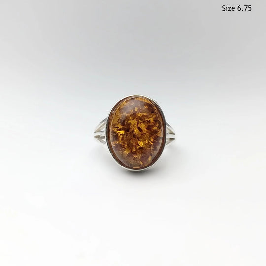 Cognac Amber Ring - Rocks and Gems Canada