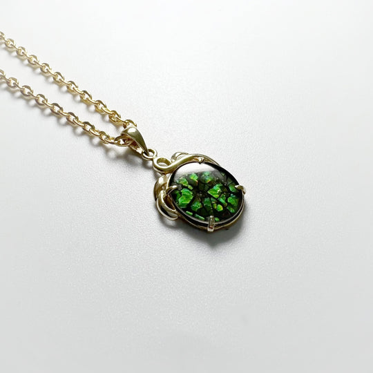 Alberta Ammolite 14K Gold Pendant - Rocks and Gems Canada