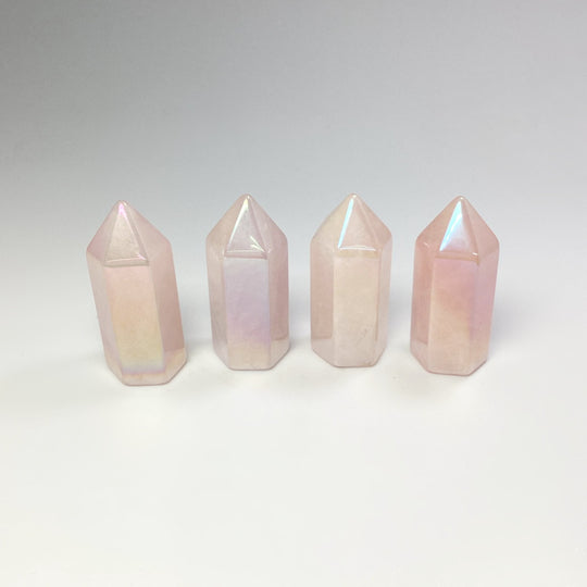 Polished Opalescent Rose Quartz Point - Rocks and Gems Canada