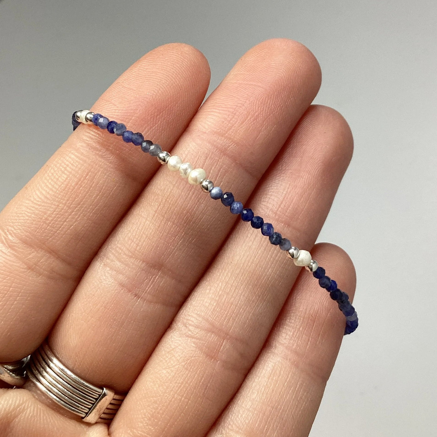 Sodalite and Pearl Bracelet