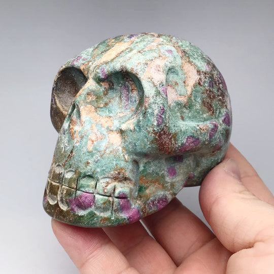 Carved Ruby Fuchsite Skull