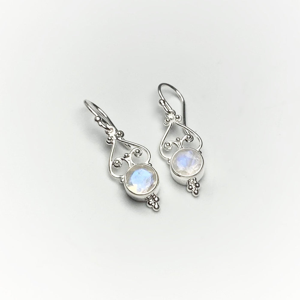 Rainbow Moonstone Dangle Earrings - Rocks and Gems Canada