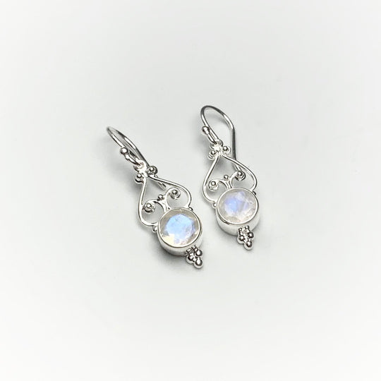 Rainbow Moonstone Dangle Earrings - Rocks and Gems Canada