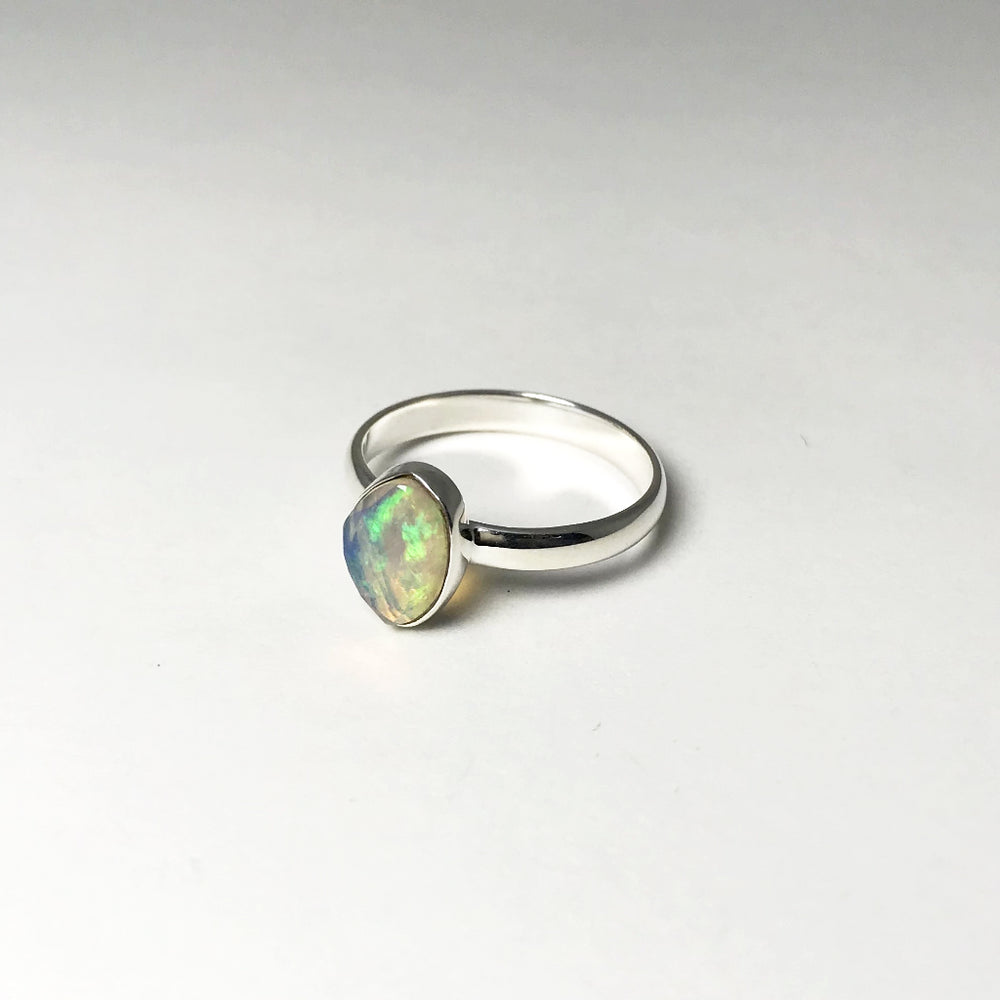 Faceted Ethiopian Fire Opal Ring - Rocks and Gems Canada