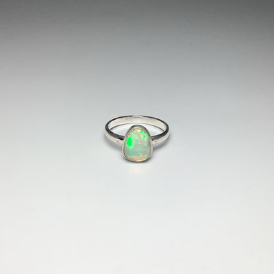 Faceted Ethiopian Fire Opal Ring