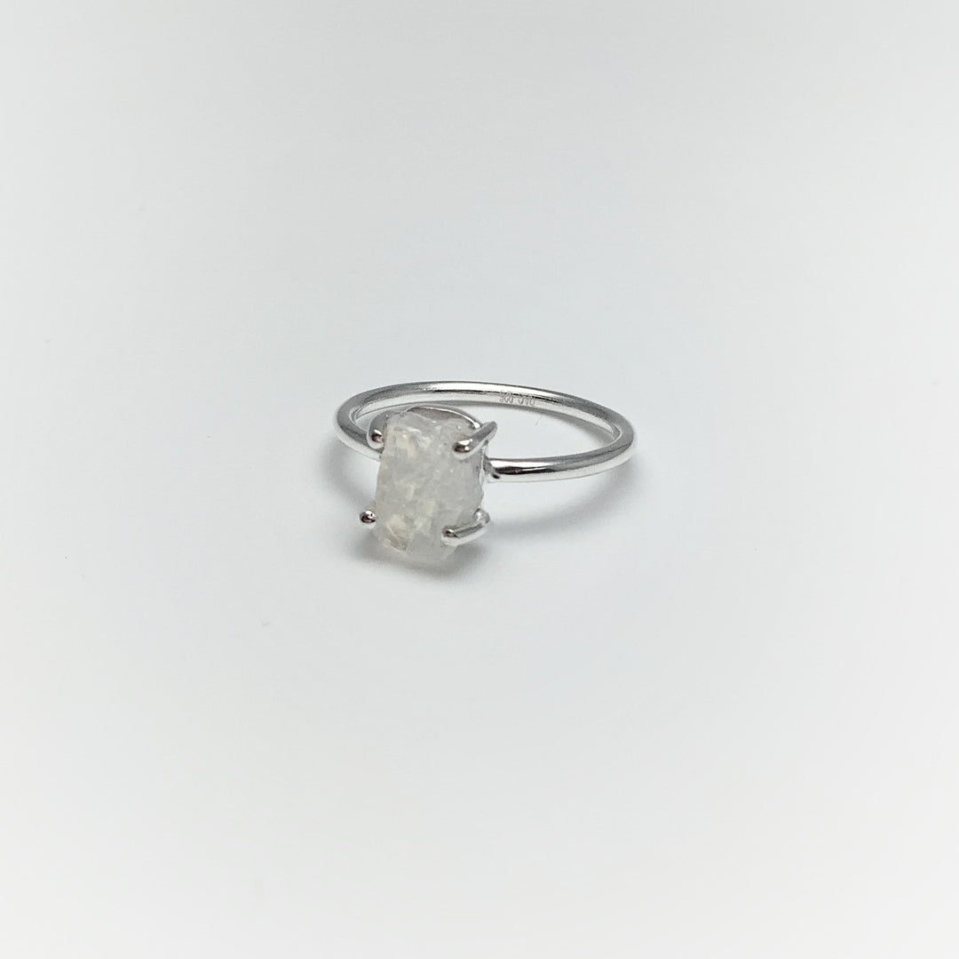 Raw Rainbow Moonstone Ring - Rocks and Gems Canada