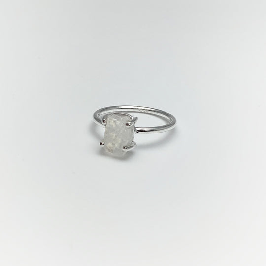 Raw Rainbow Moonstone Ring - Rocks and Gems Canada