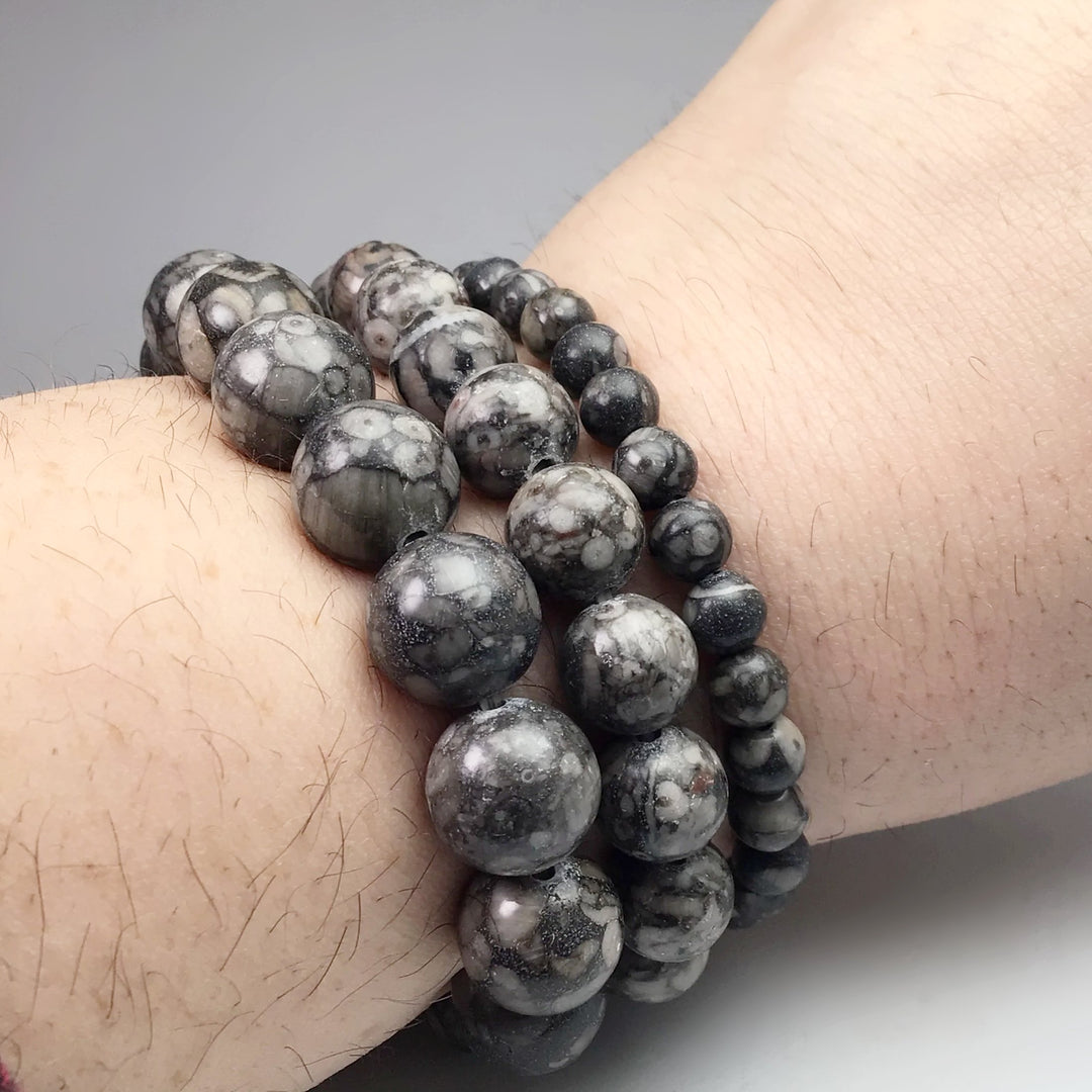 Fossil Stone Jasper Beaded Bracelet - Rocks and Gems Canada