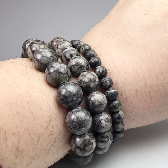 Fossil Stone Jasper Beaded Bracelet - Rocks and Gems Canada
