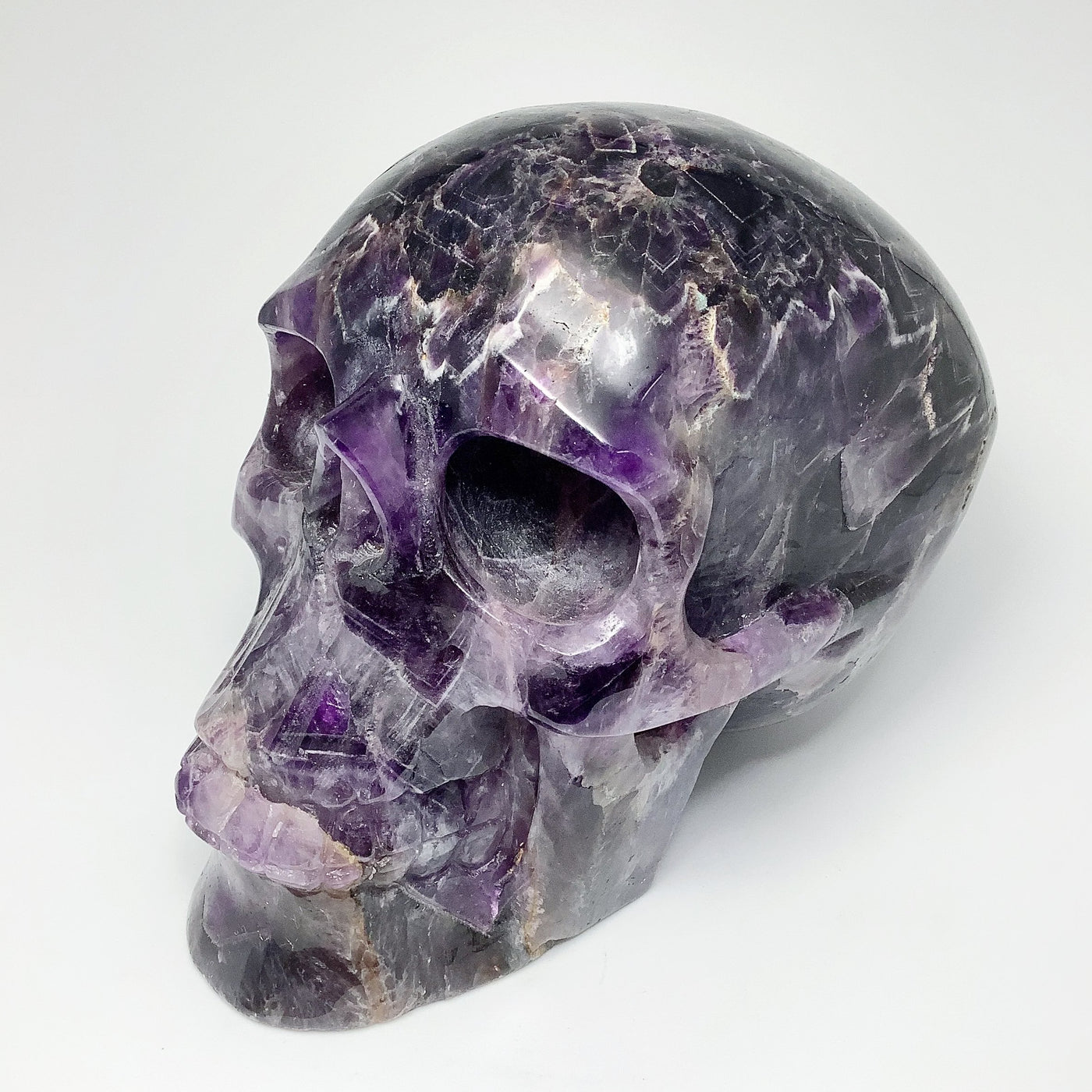 Large Chevron Amethyst Crystal Skull