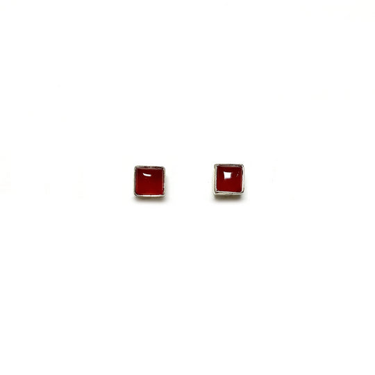 Carnelian Agate Stud Earrings - Rocks and Gems Canada