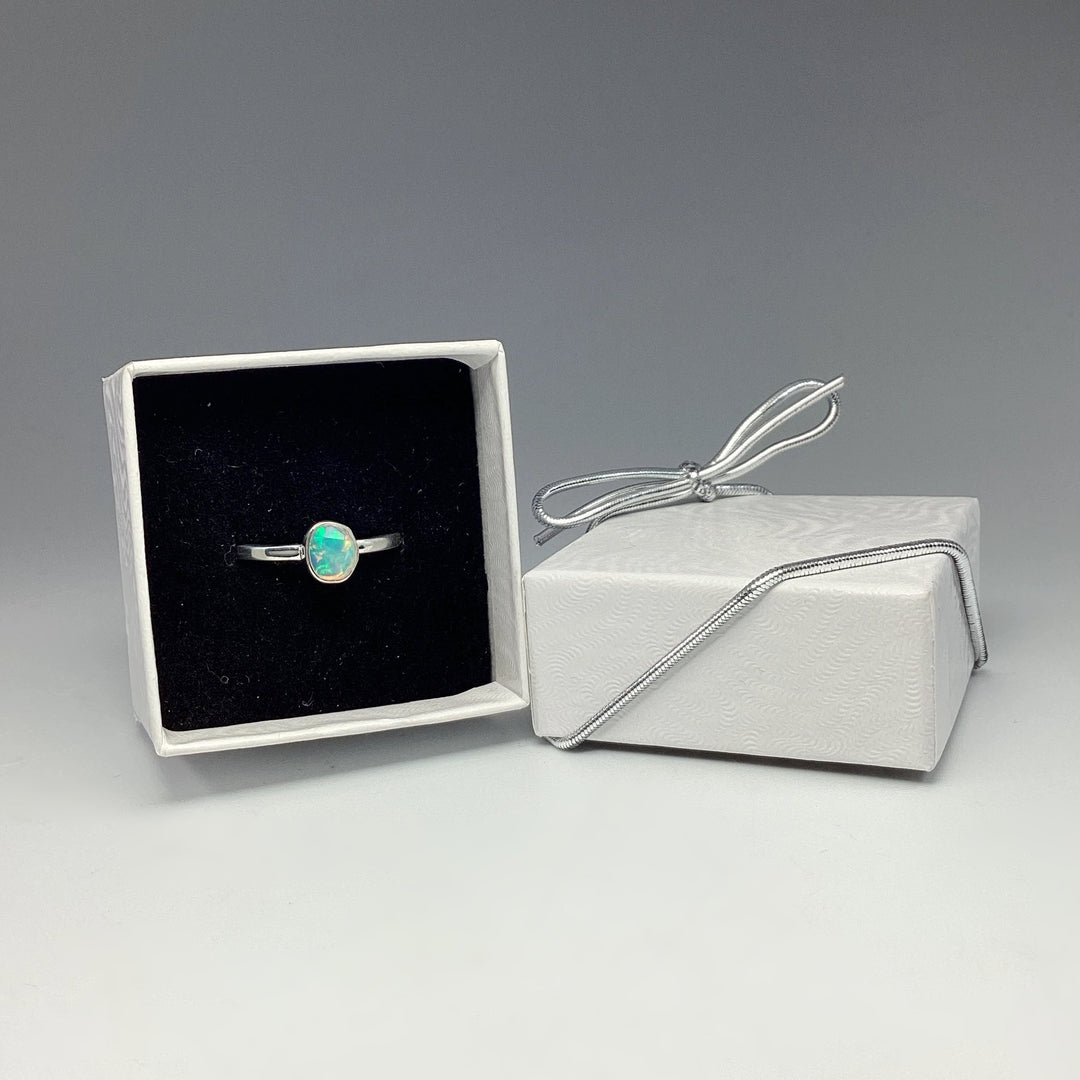 Faceted Ethiopian Fire Opal Ring - Rocks and Gems Canada