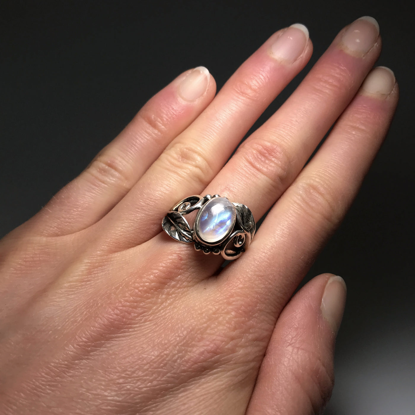 Rainbow Moonstone Ring