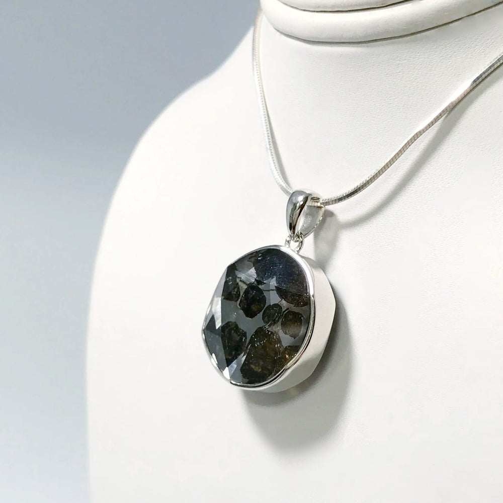 Sericho Meteorite Faceted Pendant - Rocks and Gems Canada