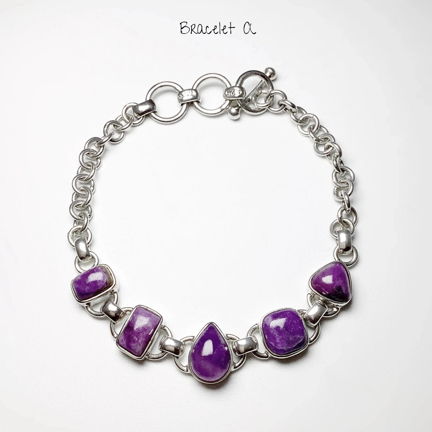 Sugilite Sterling Silver Bracelet