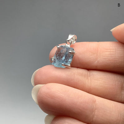Raw Aquamarine Pendant at $125