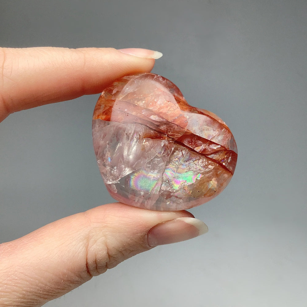 Red Hematoid Quartz Heart - Rocks and Gems Canada